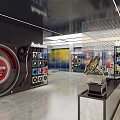 Music Exhibition Hall With Vinyl Records And Modern Interior