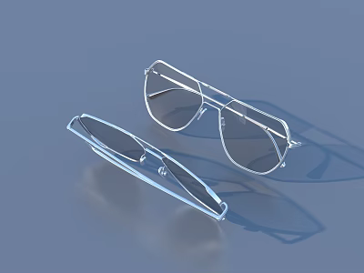 Transparent Sunglasses Daily Life Accessories With Modern Design And Clear Frames 3d model