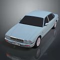 Classic Light Blue Sedan Exterior Design With Black Windows And Silver Wheels