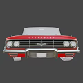 Red Vintage Convertible Car With Gray Leather Seats And Classic Styling