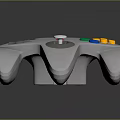 Classic Gray Game Controller With Colorful Buttons Cross Key Joystick And Ergonomic Design