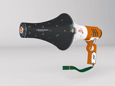 Orange Black Commercial Handheld Portable Business Equipment With Green Strap And Safety Alarm 3d model