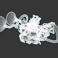 Steampunk Weapon Featuring Brass Horn Shaped Parts Black Grip and Intricate Mechanical Design