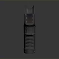 Tactical Pistol Grip Firearm Component With Ergonomic Textured Surface And Gray Metallic Finish