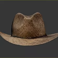 Woven Straw Hat With Wide Brim Natural Texture Brown Summer Casual Accessory