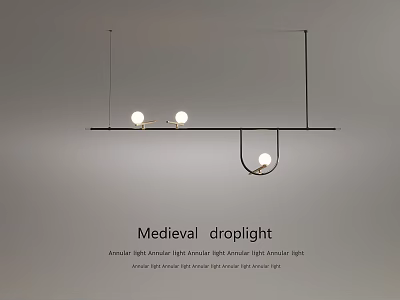 Classic Medieval Droplight Design With Metal Frame And Globe Bulbs 3d model