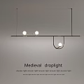 Classic Medieval Droplight Design With Metal Frame And Globe Bulbs 3d model