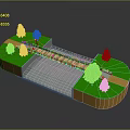 Scenic Natural Landscape With Lush Green Grass Trees And Bridge Over Water Channel