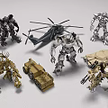 Modern Robot Crafts Deforming Robot Cartoon Robot Transformers 3d model
