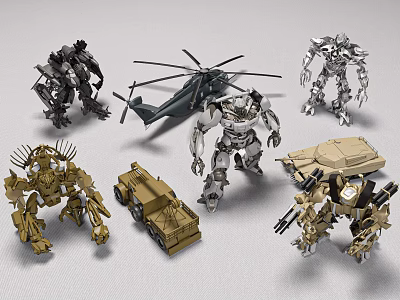 Smart Machines Featuring Robot Figures Helicopter Tank And Vehicle Models 3d model
