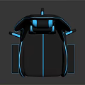 Ergonomic Black And Blue Gaming Chair With Adjustable Armrests And Comfortable Seating Design