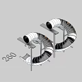 Spiral Playground Equipment With Black White Design And Metal Stand Model 260