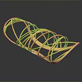 Modern Golden Decorative Furniture With Spiral Wave Metallic Structure Design