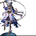 Game Anime Character With Silver White Hair Blue Eyes Star Moon Magic Staff Glowing Rings
