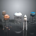 Various Water Tower Models With Diverse Designs And Metal Frame Structures