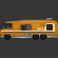 Orange Modified Bus With Roof Rack And Side Windows Exterior Design