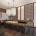 Quiet Homestay Front Desk Famous Hostel Partition Reception Front Office 3d model