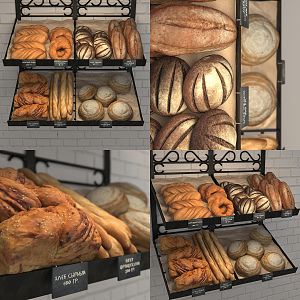 Modern Bread Bakers Show Shelf 3d model