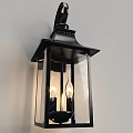 Black Lantern Style Wall Sconces With Glowing Bulbs And Vintage Wall Mounted Design
