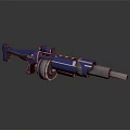 Blue Sci-Fi Weapon Rifle With Silver Accents Scope And Barrel Design 3d model