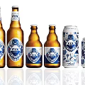 Collection Of FIX Beer Bottles And Cans With Classic Label Design