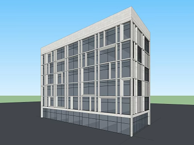 Modern Office Building Exterior With Glass Facade And Contemporary Architectural Design 3d model
