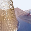 Modern Geometric Conical Mesh Structure With Square Base And Smaller Design Elements