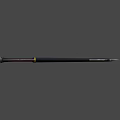 Black Spear With Red Decorative Accents And Purple Ring Detail Design