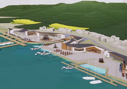 Modern Marina Yacht Marina 3d model