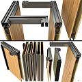 Wooden Panel Wall Design With Multiple Wood Tones And Integrated Doors For Modern Interiors