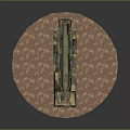 Military Camouflage Missile Launcher Vehicle Displayed On Circular Brown Ground Surface