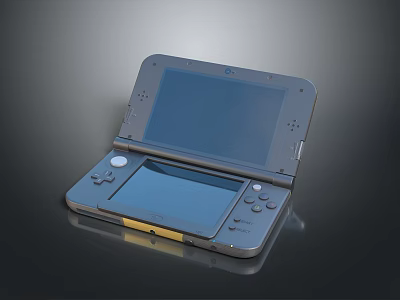 Portable Handheld Game Console With Flip Design Dual Screens And Control Buttons 3d model