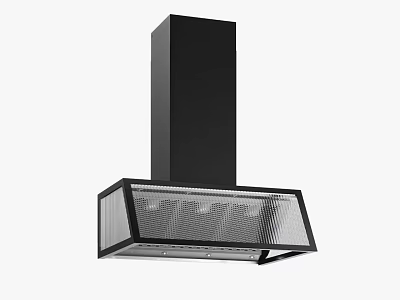 Modern Black Kitchen Hood With Sleek Design Stainless Steel Frame And Glass Panel 3d model