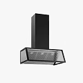 Modern Black Kitchen Hood With Sleek Design Stainless Steel Frame And Glass Panel