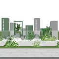 Floral Art Installation With Green Plants Silver Spherical Decorations And White Base