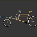 Modern Tricycle With Orange Frame Gray Seat Yellow Handlebar And Blue Front Wheel