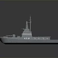 Gray Military Patrol Vessel With A50 Number And White Cross Symbol