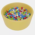 Cute Doll With Colorful Beads In Yellow Bowl For Kids Play Activity
