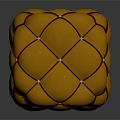 Modern Orange Spherical Sofa Stool With Grid Pattern Design And Smooth Surface
