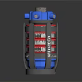 Tactical AR15-7 Device With Blue Top Red Black Frame And Grid Structure