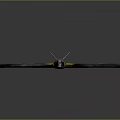 Gray Airplane Wing Model With Yellow Black Stripes And Circular Markings On Dark Background