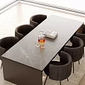 Modern Dining Table and Chair Combination 3d model