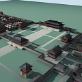 Ancient Chinese Architecture Complex Featuring Symmetrical Layout Traditional Courtyards And Classic Roofs 3d model