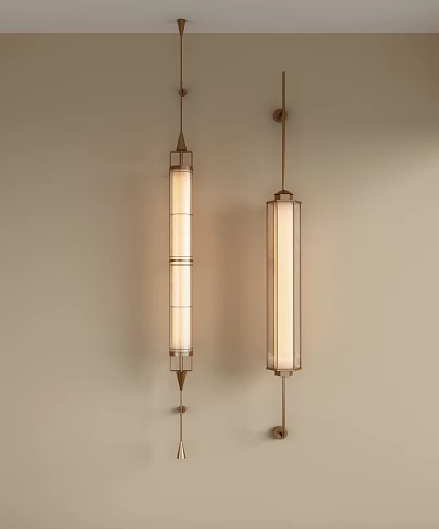 Modern Elongated Wall Lamps With Metal Frame And Soft Light For Interior Decor 3d model