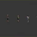Colorful Small Human Figurines Arranged in Formation on Gray Background with Ground Reflections