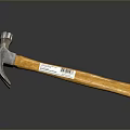 Claw Hammer With Metal Head And Yellow Wooden Handle On Gray Background