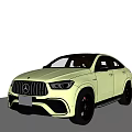Light Green Mercedes Luxury Sporty Coupe SUV With Black Grille And Alloy Wheels