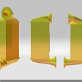Durable Yellow Automotive Metal Parts With Holes And Bracket Structures