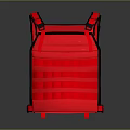 Red Tactical Vest With Adjustable Straps And Multiple Utility Pockets 3d model