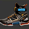 Modern Transparent High Top Sneakers Design With Gray Base Yellow Blue And Red Accents